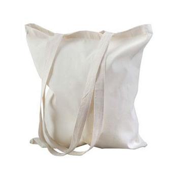 Сумка из хлопка на длинных лямках, белая,  42×36 см