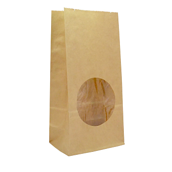 Крафт-пакет с окном 10×6×20 см