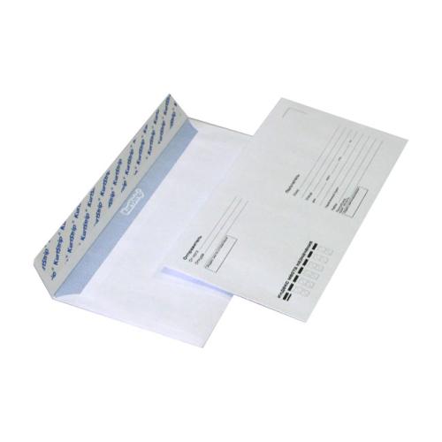 Конверт белый «Куда-кому», E65, стрип, 80 г/м²