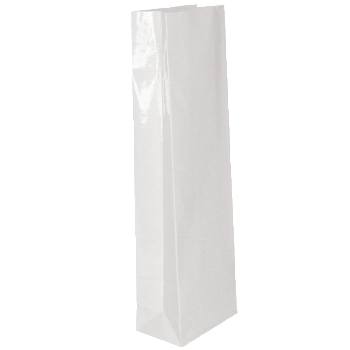 Пакет бумажный белый, ламинированный, 5×3×17 см